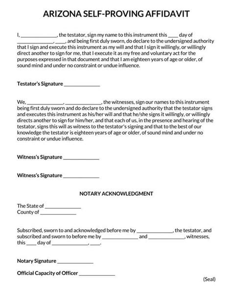 Arizona Document Templates