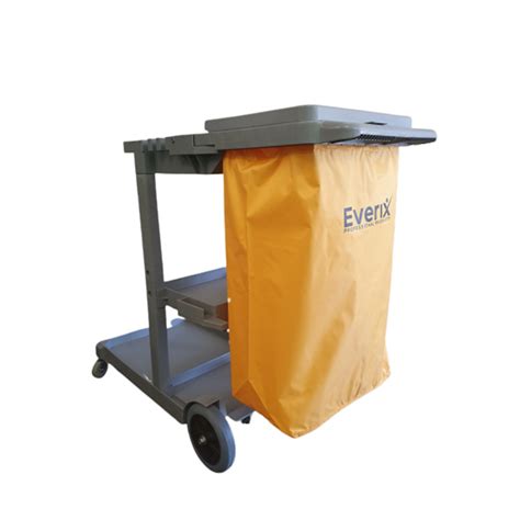 Everix Janitor Cart Trolley With Lid Cleanmax Supplies