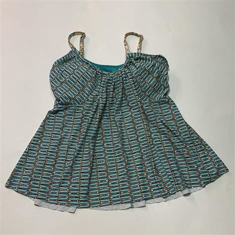 Coco Reef Women S Tan And Green Bikini And Tankini Bottoms Depop