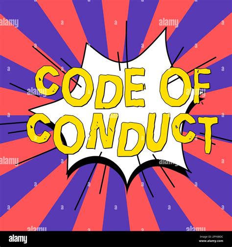 Sign Displaying Code Of Conduct Business Idea Ethics Rules Moral Codes