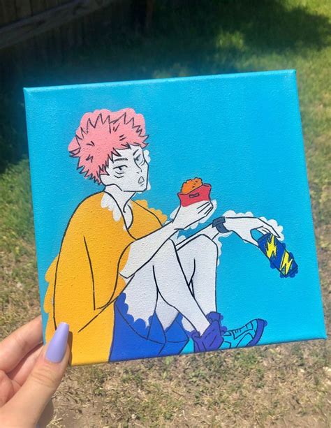 Aesthetic Cursed Sorcery Anime Jujutsu Kai Manga Boy Acrylic Canvas