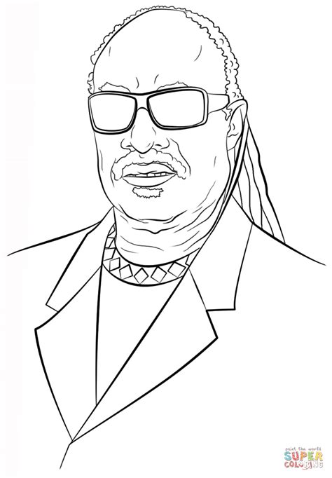 Stevie Wonder Coloring Page Free Printable Coloring Pages