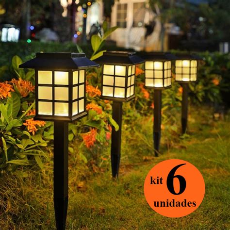 Qual A Melhor Marca De Luminaria Solar Para Jardim - Kit 1-6 Luminaria Solar Espeto de Jardim Led Decoração Cazinha ...