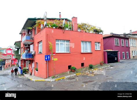 Colorful houses in the village of Anadolu Kavağı by the Bosphorus