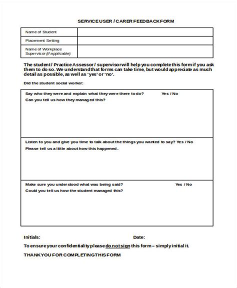 Free 27 Sample Student Feedback Forms In Pdf Ms Word Excel