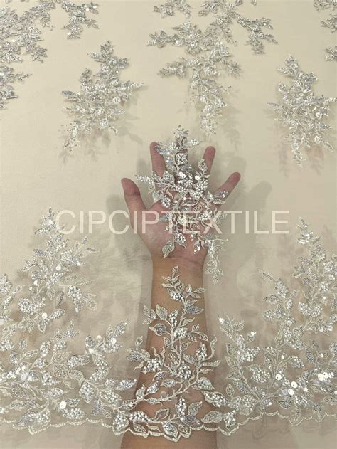 NEW NUDE SILVER LILINA EXQUISITE PEARL BEADED LACE