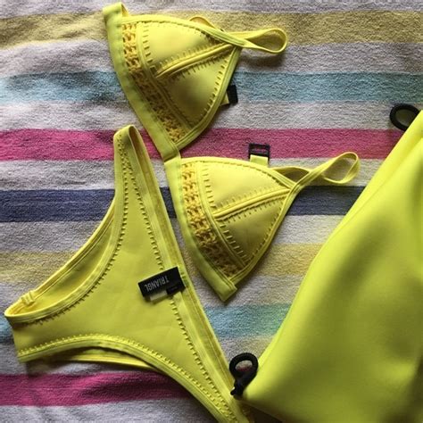 Triangl Swimwear Swim Yellow Triangl Bikini Set Poshmark