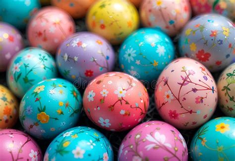 Bright and Beautiful Easter Eggs.Easter Egg Background Stock Image ...