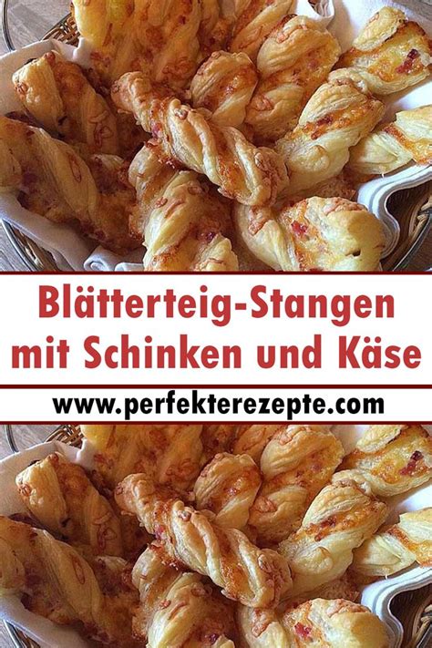 Blätterteig Stangen mit Schinken und Käse Rezept Schnelle und