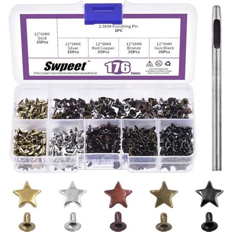 Lot De Rivets Toile Couleurs X Mm Avec Kit D Outils De