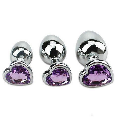Kit Plug Anal em Aço Formato de Coração P M G