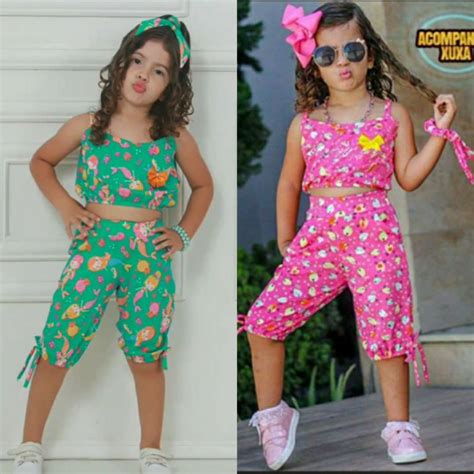 Roupa Menina 4 Anos - Conjunto Infantil Feminino Roupa de Menina Blogueirinha Pantacourt 2/4 ...