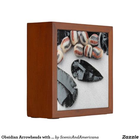 Obsidian Arrowheads With Rust Black Glass Beads Desk Organizer Desk