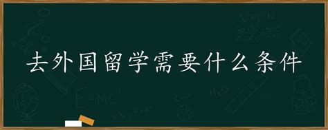 去国外留学需要什么条件「环俄留学」