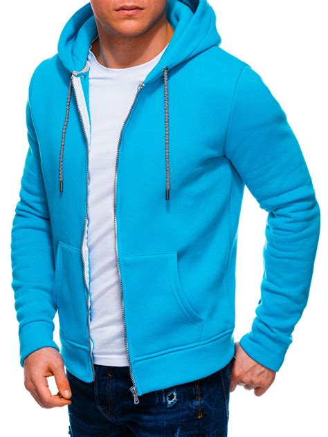 Men S Zip Up Sweatshirt B Turquoise Modone Wholesale Clothing