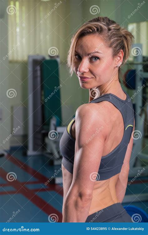 Attractive Blonde Performs Exercises Stock Image Image Of Color Athlete