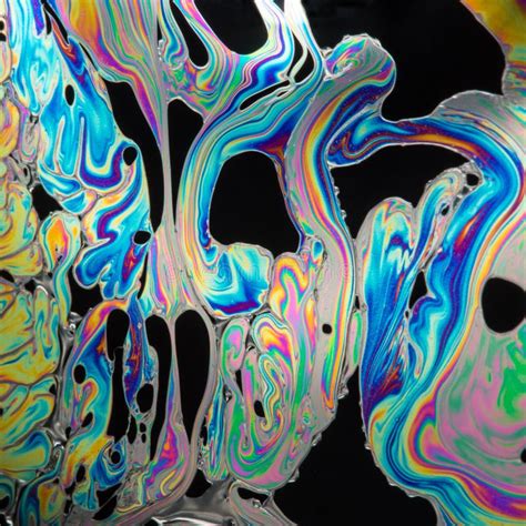 Psychedelic Multicolored Soap Bubble Abstract Background Stock Photo