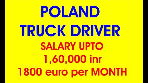 Wanted Truck Driver In Poland Salary 1800 Euro 1 60 000 Inr