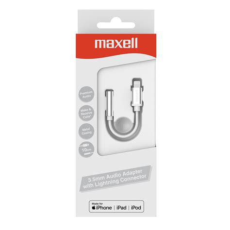 Lightning Connector to Female 3.5mm Audio Adapter - Maxell Australia