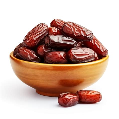 Premium Photo Sweet Dried Dates In Bowl On White Background