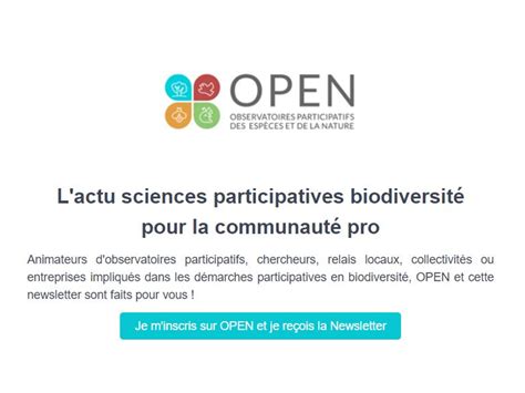 Newsletter Open D Couvrez L Actu Des Sciences Participatives Toile