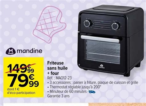 Promo Friteuse Sans Huile Four Chez Carrefour