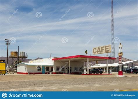 Gas Station And Cafe On Route 66 Amboy USA Editorial Stock Image