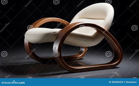 Luxurious White Wooden Lounge Chair Inspired By Naoto Hattori Stock