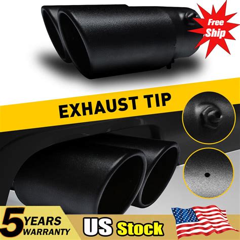 Matte Black Stainless Steel Dual Exhaust Tip Fit Inch Outlet