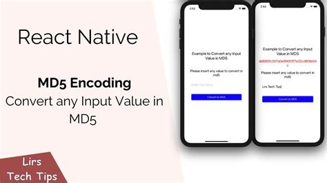 React Native Md5 Encoding Convert Any Input Value In Md5 Youtube