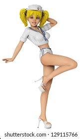 Sexy Blonde Sailor Woman Stock Illustrations Images Vectors Shutterstock