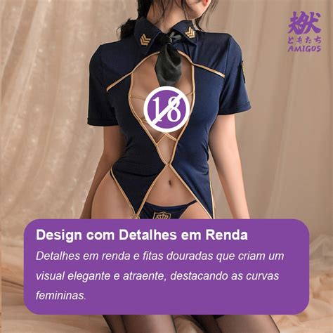 Sexy Policial Cosplay Lingerie Uniforme Terno Shopee Brasil