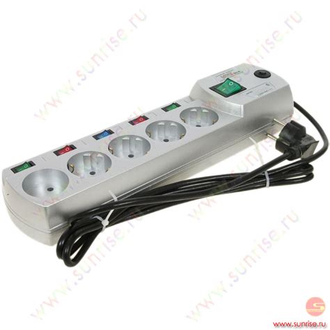 Сетевой фильтр MOST ERG-M 2.0m, 4+1 розеток, выкл. на каждую розетку ...