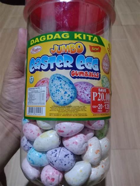 Jumbo Easter Egg Gumballs 120 Pcs 600 Grams Lazada Ph