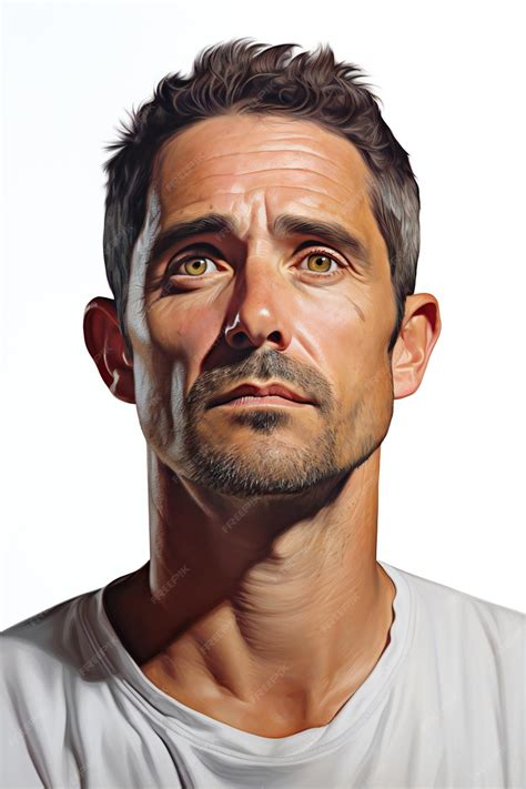 Premium AI Image | Portrait of a man with green eyes on a white background