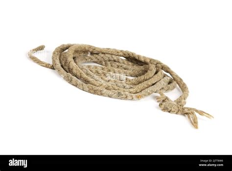 pile   rope  white stock photo alamy
