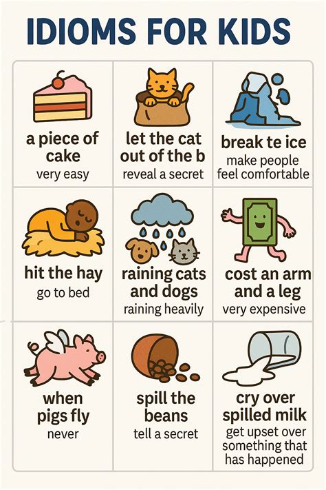 fun idioms  kids simple definitions examples tips