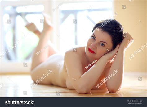 Nude Brunette Lying On Floor Portrait Stock Photo 652531426 Shutterstock
