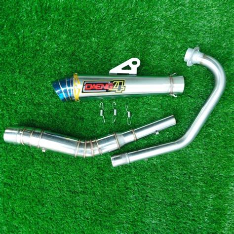 Jual Daeng Sai4 Open Pipe Conical Canister Exhaust 1set And Big Elbow Bajaj Ct100 125 Tmx125 155