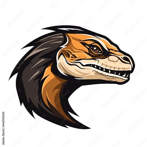 Esport vector logo komodo dragon on white background side view, komodo ...