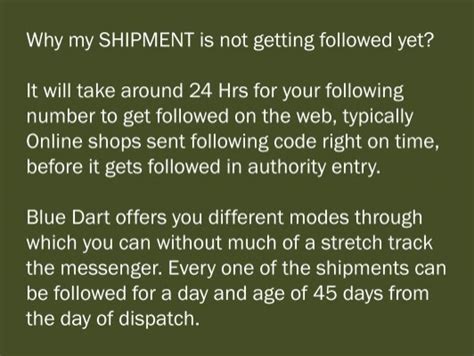 Why my SHIPMENT is not ge