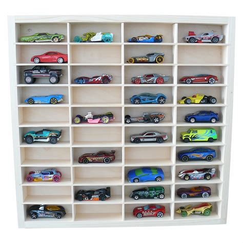 DREWNIANA PÓŁKA NA HOT WHEELS RESORAKI PRZEGRÓDEK NATURALNA Drewniane Wyroby Sklep