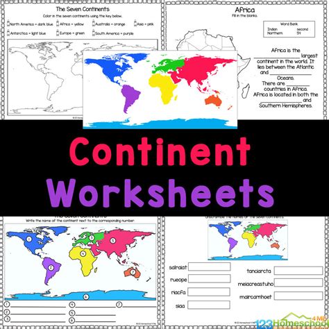 continents coloring pages