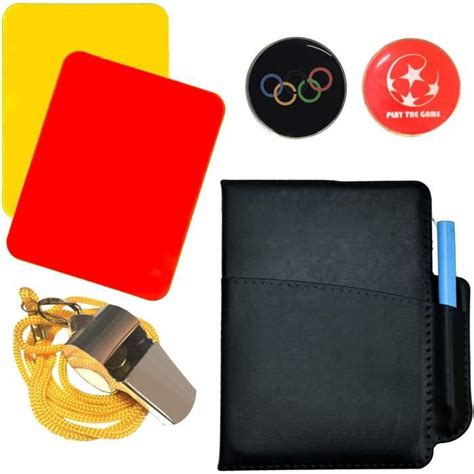 Sifflet Cartons Arbitre Football Kit Jaune Rouge Carnet Cdiscount