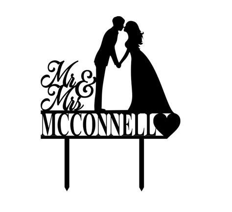 Wedding Cake Topper Svg Digital File For Laser Cutter Mr And Mrs Etsy