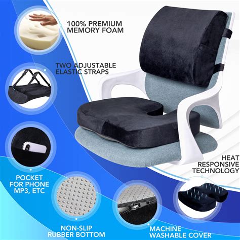 Orthopedic Seat Cushion And Lumbar Support Pillow For Office Chair