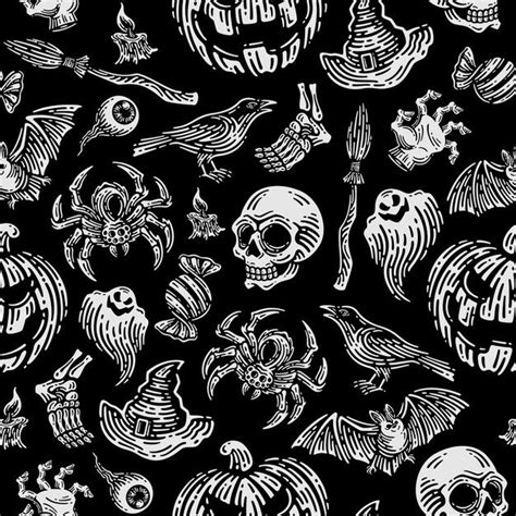 Spooky Halloween Wallpaper with Skull Pattern