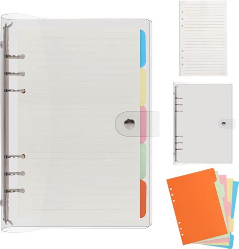 FYY Carpeta Transparente A5 Para Cuaderno De 6 Anillos Carpeta