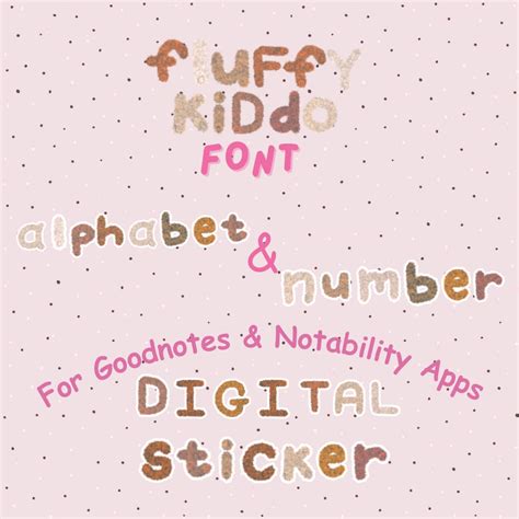 Cute Fluffy Nude Alphabet Digital Stickers Font Letters Numbers Digital Stickers Goodnotes