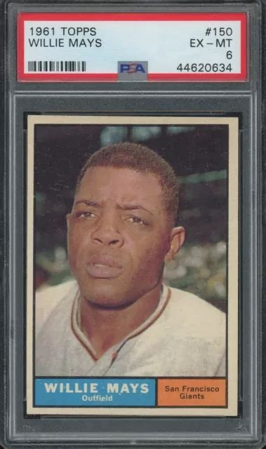 Topps Willie Mays Psa Ex Mt San Francisco Giants Eur